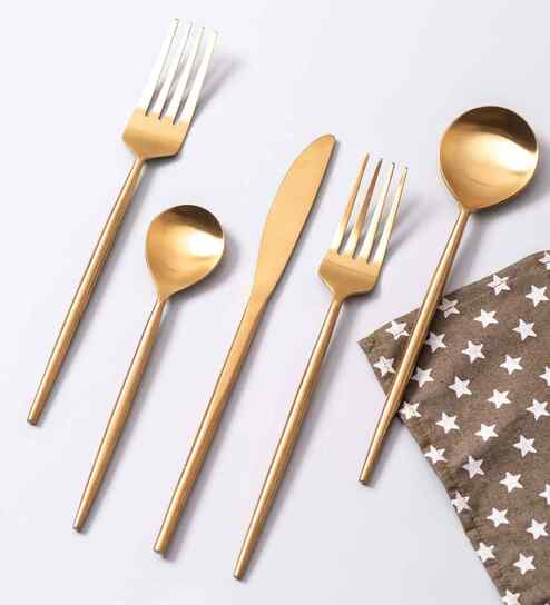 Miaa Cutlery (Gold)- Set Of 5