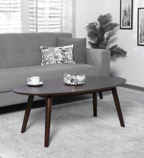 Buy Micaela Coffee Table In Dark Walnut Finish By Casacraft Online Oval Coffee Tables Tables Furniture Pepperfry Product