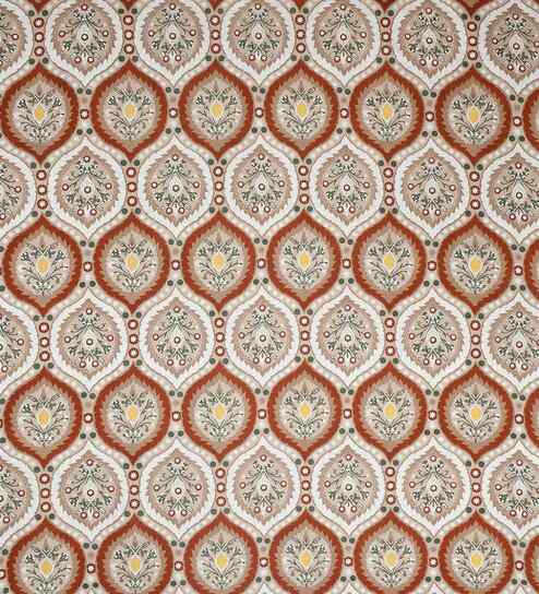 Microfiber Damask Single Bedsheet with 1 Pillow Cover - Orange, 155x228 CM