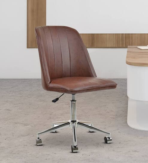 Micros Leatherette Guest Chair In Tan Colour