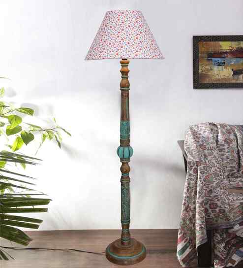 Printed Mid Century Modern Floor Lamp