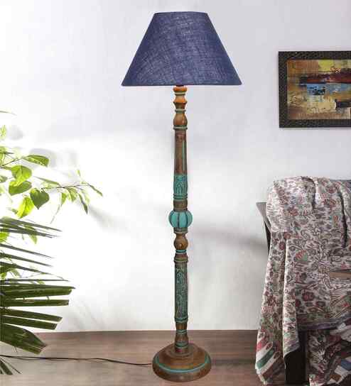 Blue Mid Century Modern Floor Lamp