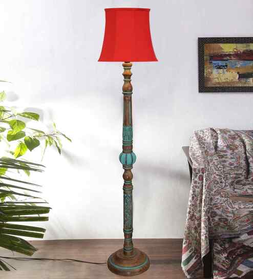 Red Mid Century Modern Floor Lamp