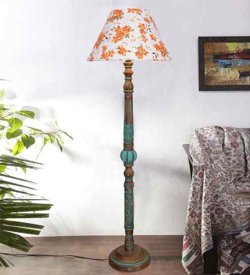 Printed Mid Century Modern Floor Lamp