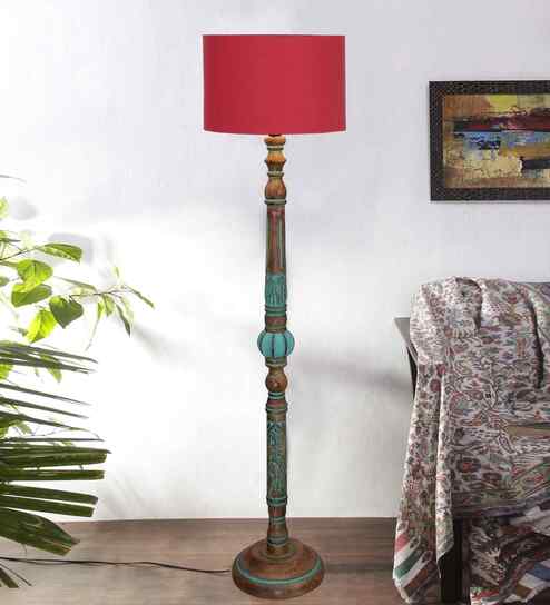 Red Mid Century Modern Floor Lamp