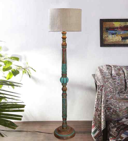 WhiteJute Mid Century Modern Floor Lamp