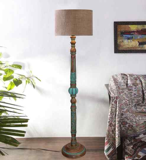Beige Mid Century Modern Floor Lamp