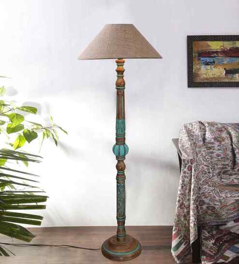 Beige Mid Century Modern Floor Lamp