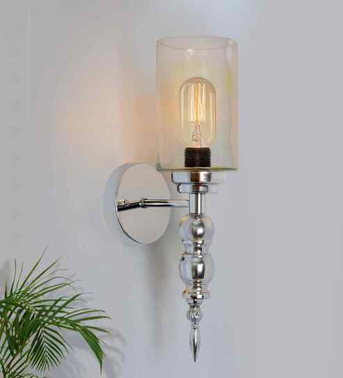 Mid-Century Modern and Glass Wall Light, Bubble Glass
