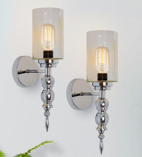 Mid-Century Modern and Glass Wall Light, Bubble Glass