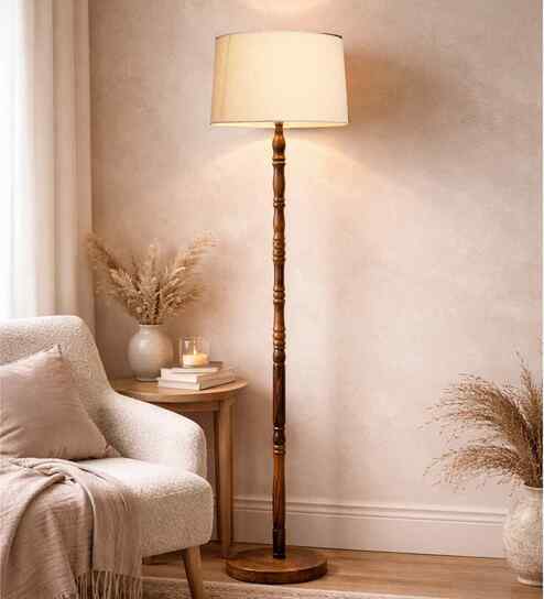 Mid Century Solid Wood Antique Floor Lamp