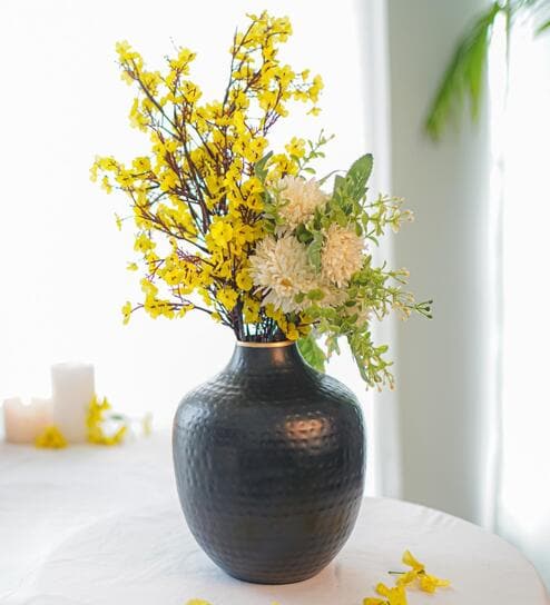 Midway Black Iron Vase