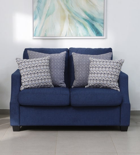 Milano Fabric 2 Seater Sofa In Blue Colour
