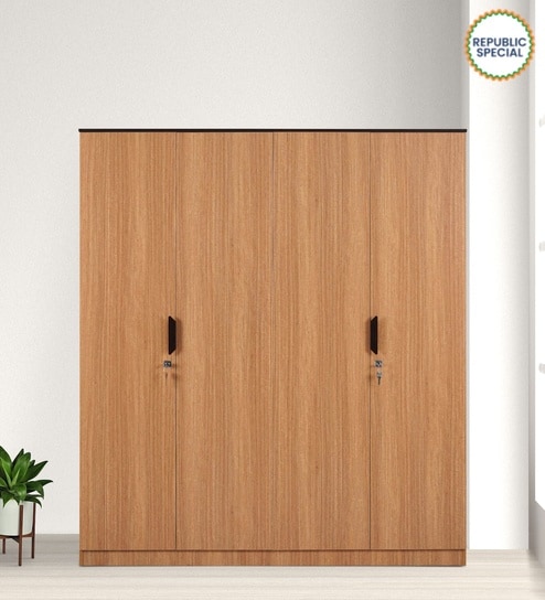 Milford 4 Door Wardrobe in Urban Teak Finish