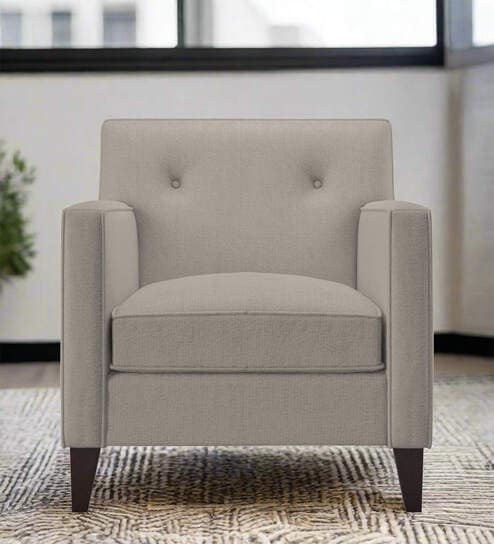 Miller Fabric 1 Seater Sofa in Lit Grey Colour