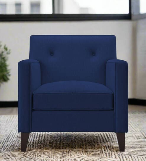 Miller Fabric 1 Seater Sofa in Royal Blue Colour