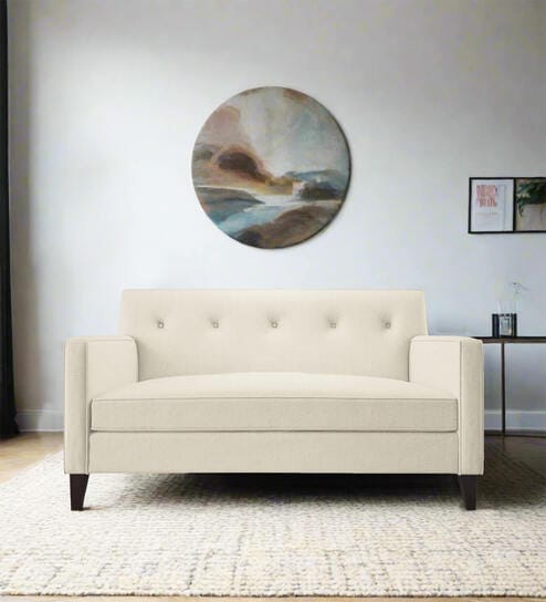 Miller Fabric 2 Seater Sofa in Ivory Cream Colour