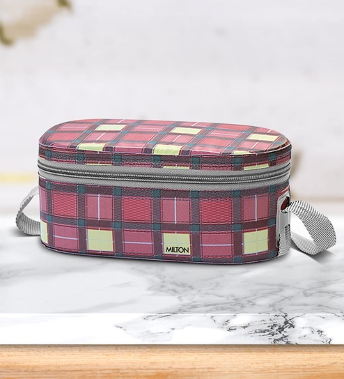 Milton Corporate Stainless Steel Lunch Container Set 3 Containers (280 Ml 280 Ml 472 Ml) Leak Proof Maroon