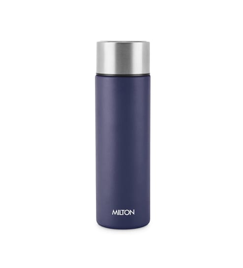Milton Glide 1000 Stainless Steel Water Bottle 1000 Ml Single Wall Leak Proof Navy Blue