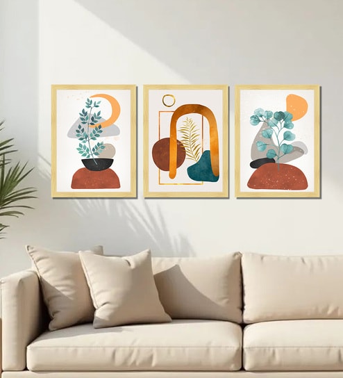 Botanical Abstract Framed Wall Art Set of 3