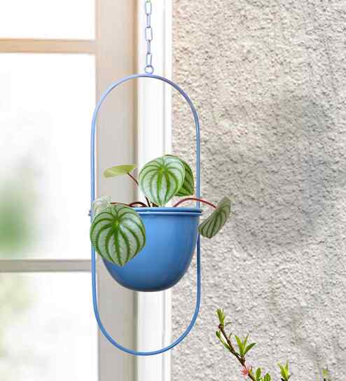 (1Pc) Green Hanging Metal Plant Stand