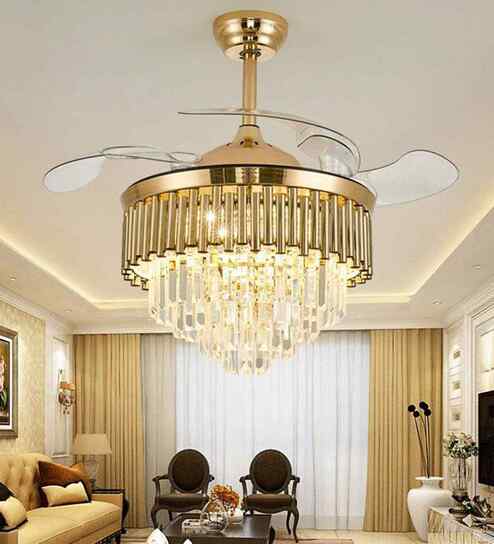 Mira Smart Fan Gold Metal + Crystal , Google & Alexa Remote & App Control