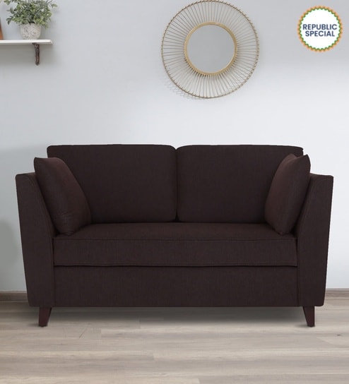 Miranda Chenille Fabric 2 Seater Sofa In Chestnut Brown Colour