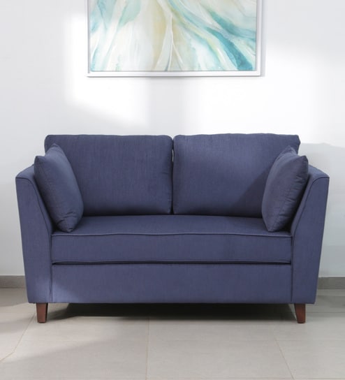 Miranda Chenille Fabric 2 Seater Sofa In Navy Blue Colour