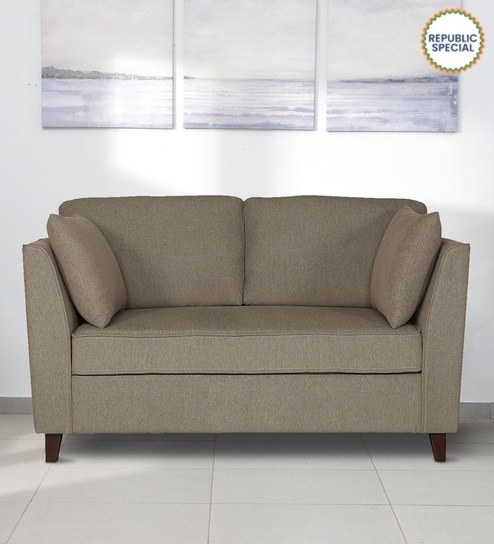 Miranda Chenille Fabric 2 Seater Sofa In Sandy Brown Colour