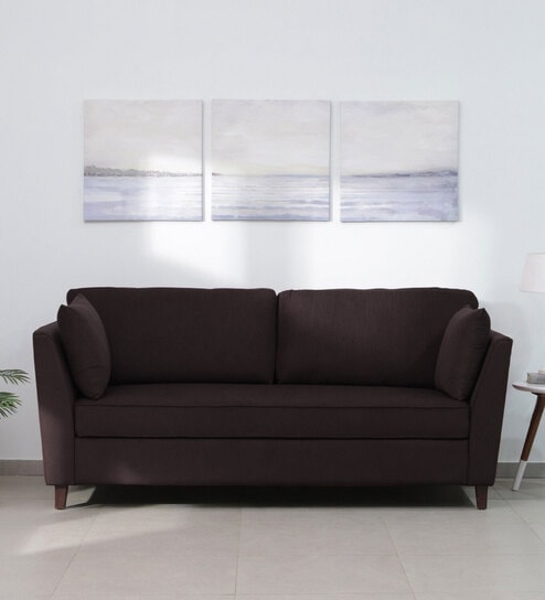 Miranda Chenille Fabric 3 Seater Sofa In Chestnut Brown Colour