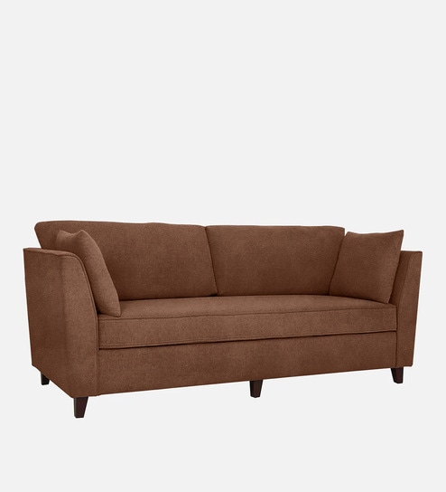 Miranda Vegan Leather 3 Seater Sofa In Bright Brown Colour
