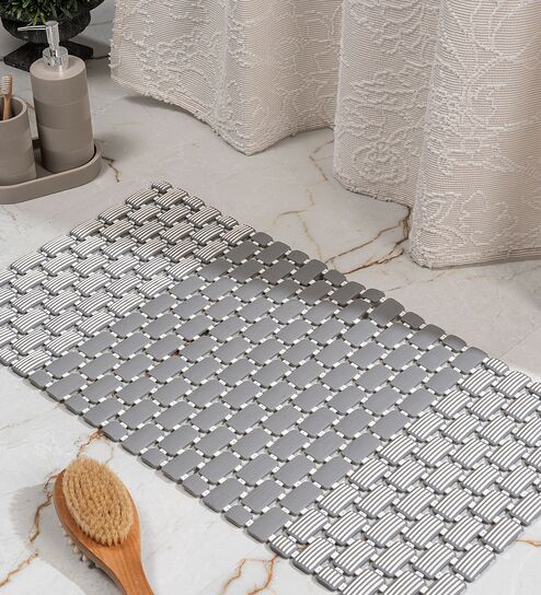 MistFlow Grey Anti-Slip Shower Mat 39 X 73 cm