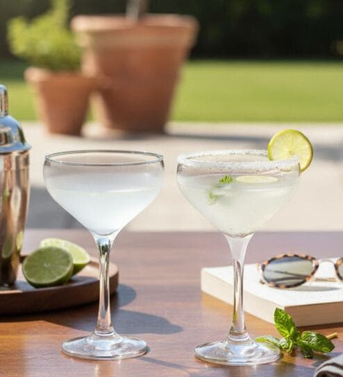 Mistic 220 ml Coupe Set of 2 from Brazil | Crystal Red & White Wine Glasses for Home, Bar, Parties | Elegant Stemware for Cabernet, Pinot Noir, Chardonnay & More