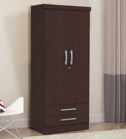 Buy Kimura 2 Door Wardrobe With 2 Drawers In Tobacco Finish By