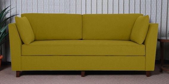 Buy Miranda 3 Seater Sofa In Olive Green Colour By Woodsworth