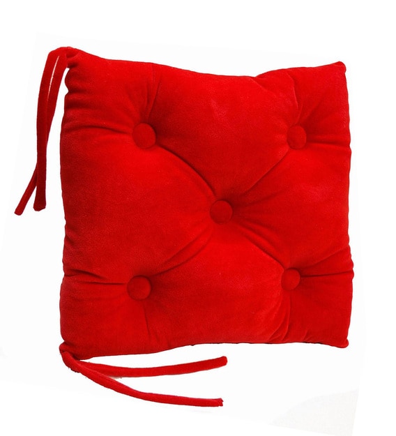 Buy Velvet Red Cotton Filled 13X13 Inch Chair Pad By Stybuzz Online Chair Pads Chair Pads