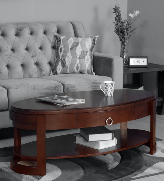 Buy Miranda Center Table In Espresso Colour By Home Online Oval Coffee Tables Tables Furniture Pepperfry Product