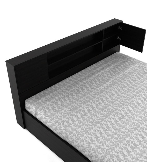Buy Misato King Size Bed with Storage in Wenge Finish ...