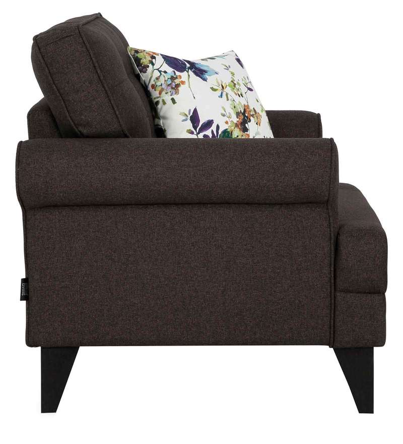 Buy Miller 1 Seater Sofa in Brown Colour by Hometown Online Rolled