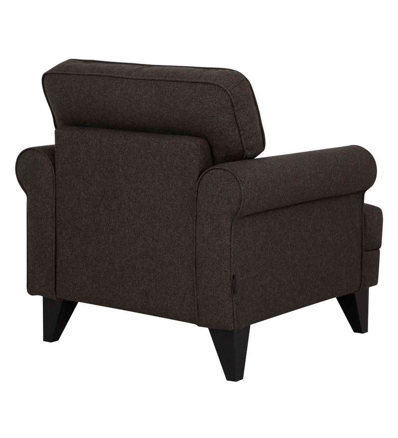 Buy Miller 1 Seater Sofa in Brown Colour by Hometown Online Rolled Arms 1 Seater Sofas 1
