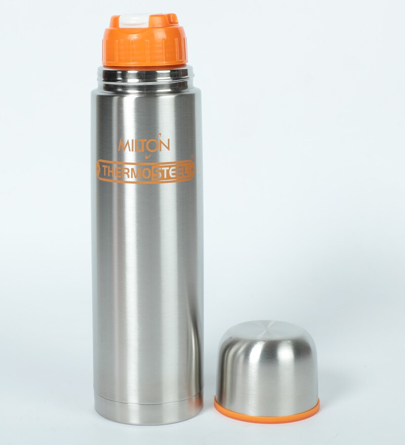 Buy Milton Thermosteel Flip Lid Vacuum Flasks Orange 1000 Ml Online Metal Bottles Bottles Dining Bar Pepperfry Product