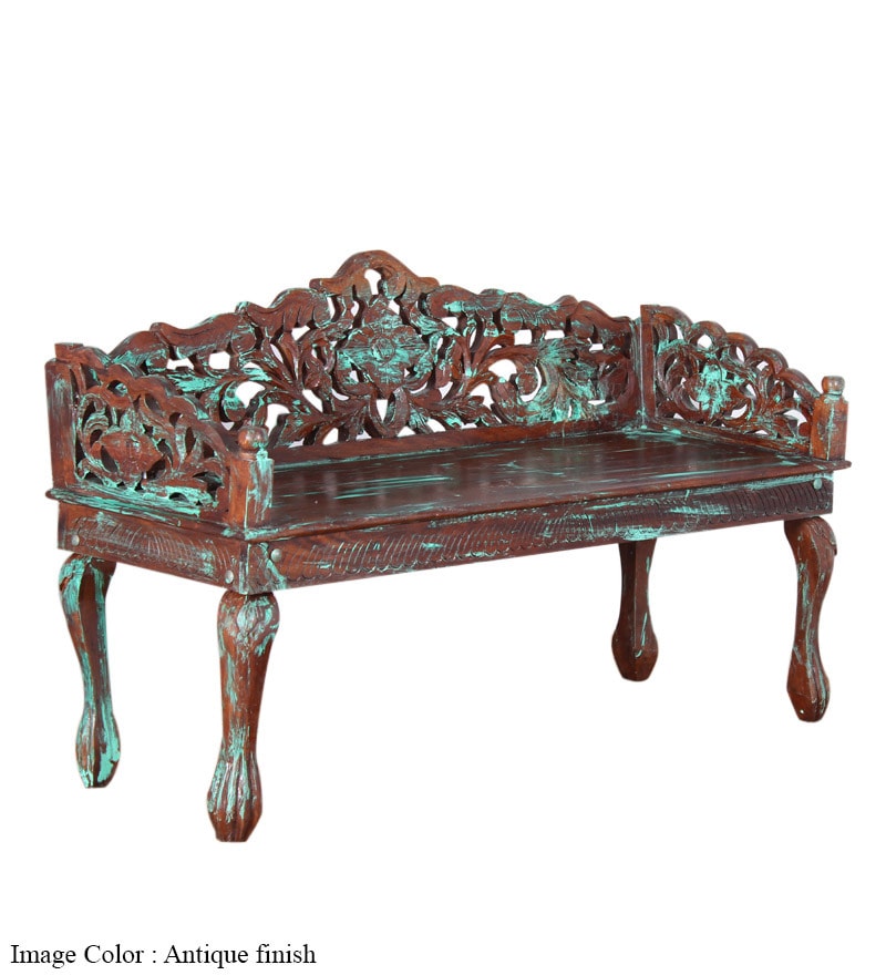 Buy Mint Antique Carved Bench Online Benches Benches Furniture