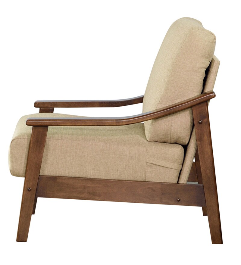 Buy Osasco One Seater Sofa in Brown Oak Colour by CasaCraft Online 1 Seater Sofas Sofas