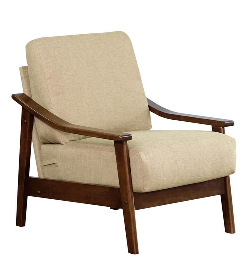 Buy Osasco One Seater Sofa in Brown Oak Colour by CasaCraft Online 1 Seater Sofas Sofas