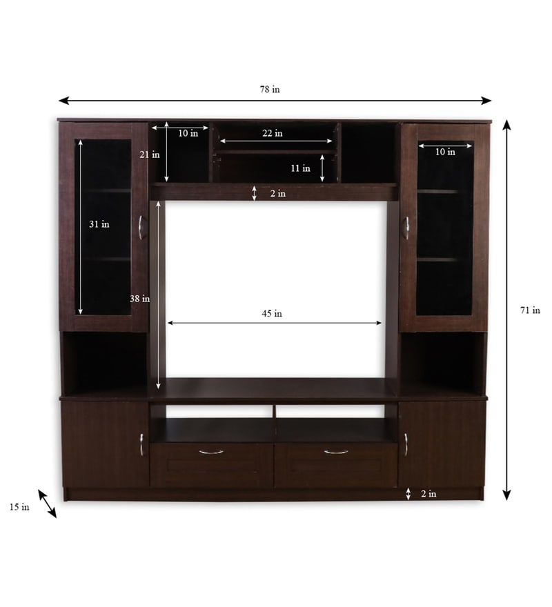 Buy Missouri Wall TV Unit in Walnut By HomeTown Online Modern TV