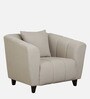 Mia Fabric 1 Seater Sofa In Beige Colour