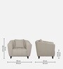 Mia Fabric 1 Seater Sofa In Beige Colour
