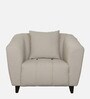 Mia Fabric 1 Seater Sofa In Beige Colour