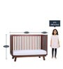 Mia Solid Wood Cribs in Brown Colour with Convertible Bed
