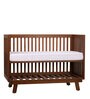 Mia Solid Wood Cribs in Brown Colour with Convertible Bed
